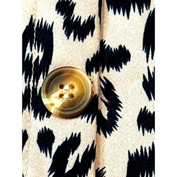 CCC Spaghetti Straps Brown Black Leopard Print Pullover Buttons Dress Adjustable - Picture 6 of 6